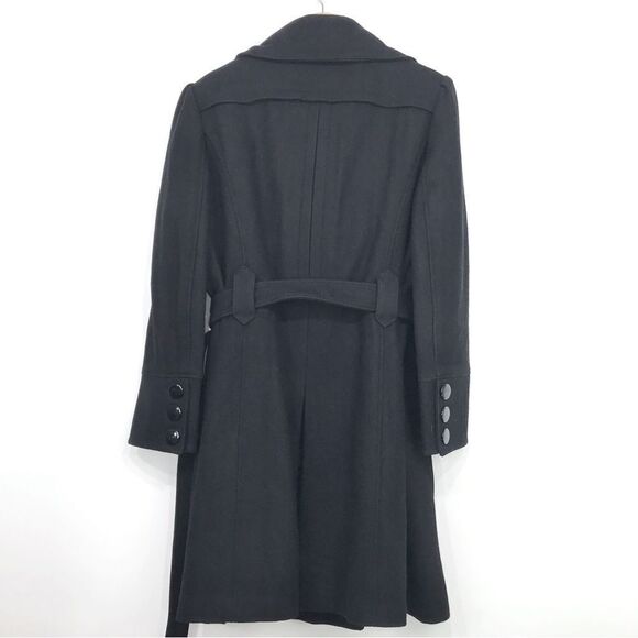 Worthington Black Wool Blend Button Up Trench Coat - Picture 6 of 16